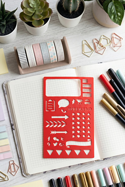 Karmelom Studio Bullet Journal Daily Plan Icons Template Ruler