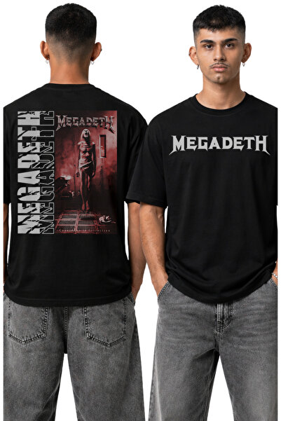 Fuddy Moda Tricou unisex Megadeth Album cu imaginea din spate imprimată, tric...
