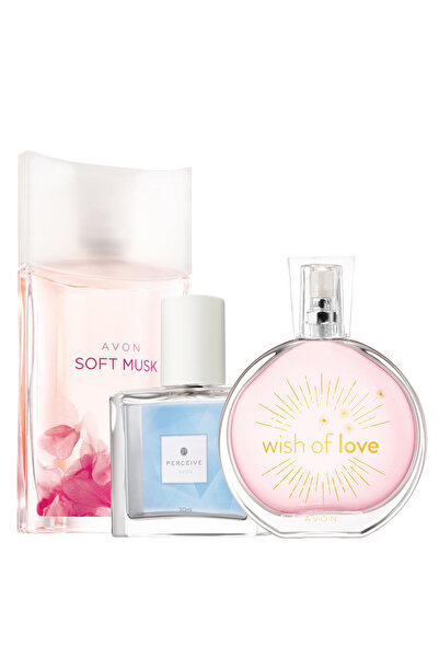 AVON Soft Musk & Wish of Love & Perceive Üçlü Kadın Parfüm Seti