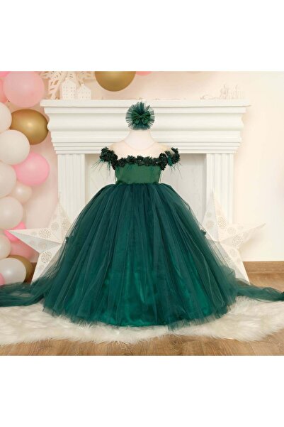sara tasarım Flower Girl's Evening Dress - Crystal Tulle Evening Dress Girl's...