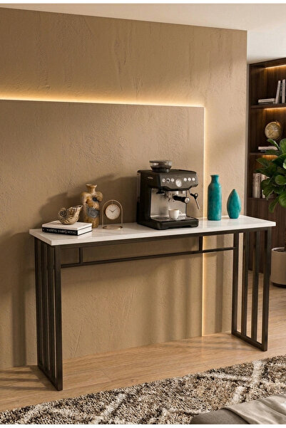 AGD Entryway Console Table, Narrow Sofa Table with Marble Design, for Entrywa...