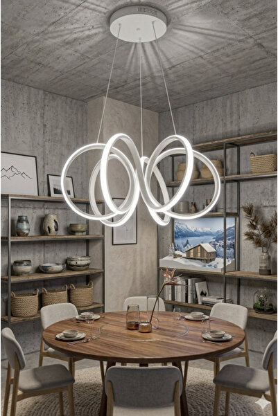 Lzy Avize Store Infinity Kıvrımlı Beyaz Sarkıt LED Avize | Premium Sanatsal K...