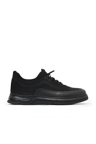 Bueno Shoes حذاء كاجوال رجالي من الجلد الأسود أطلس-دانتي 07ma24262120