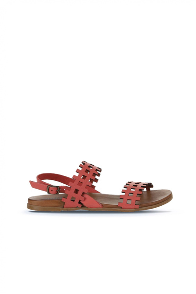 Bueno Shoes Γυναικεία φλατ σανδάλια από δέρμα κοραλί 01wu4242