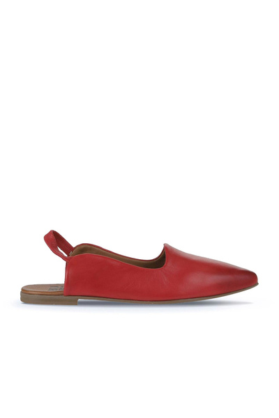 Bueno Shoes Kırmızı Deri Kadın Düz Babet 01wy1802