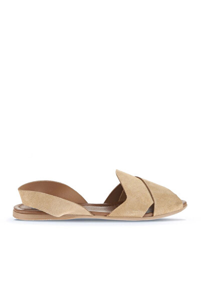 Bueno Shoes Sandale plate pentru femei Taba Light Alf din piele intoarsa 01wa...