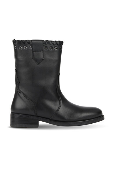 BUENO Shoes Black Leather Women's Flat Boots 39Wb6515
