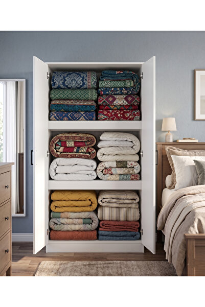 byzellahome Geniş Beyaz Renk Yüklük - 1. Kalite %100 MDF