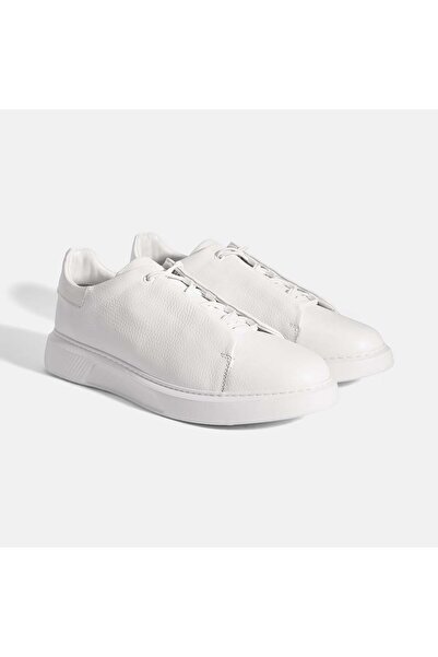 Desa Men's White Lace-Up Leather Casual Shoes