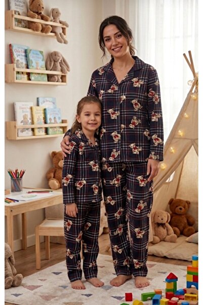 ALİŞ KİDS Set de pijamale pentru mamă și fiică, din bumbac, din piele intoars...