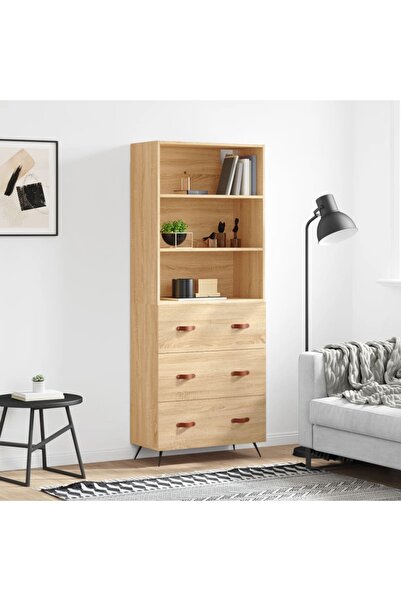 Concept Dulap înalt, stejar sonoma, 69,5x34x180 cm, lemn compozit