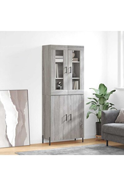 Concept Dulap înalt, gri sonoma, 69,5x34x180 cm, lemn compozit
