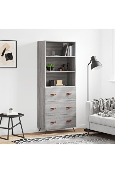 Concept Dulap înalt, gri sonoma, 69,5x34x180 cm, lemn compozit