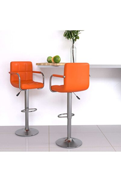 Concept Bar stools, 2 pcs., orange, eco- Leather