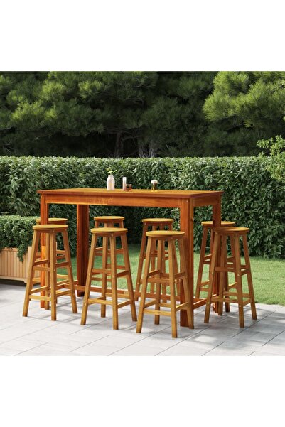Concept Set mobilier de bar de grădină, 9 piese, lemn masiv de acacia