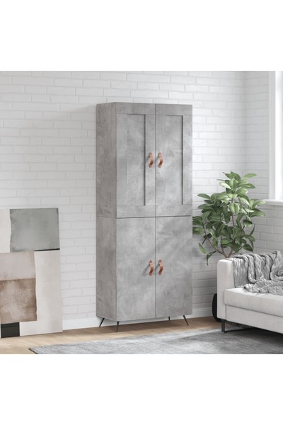 Concept Dulap înalt, gri beton, 69,5x34x180, lemn compozit