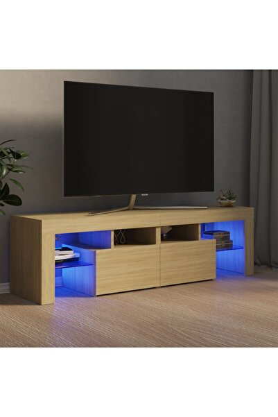 Concept Comodă TV cu lumini LED, stejar Sonoma, 140x36,5x40 cm