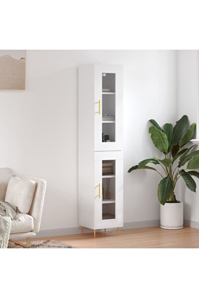 Concept Dulap înalt, alb, 34,5x34x180 cm, lemn prelucrat