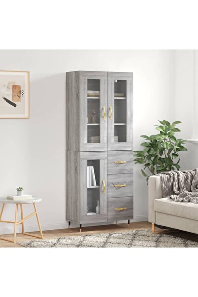Concept Dulap înalt, gri sonoma, 69,5x34x180 cm, lemn compozit