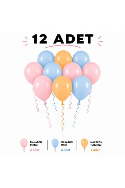Sev-AL Balonları Pastel Rüya Makaron Balon Seti 12’li 11 İnç | Doğum Günü Par...