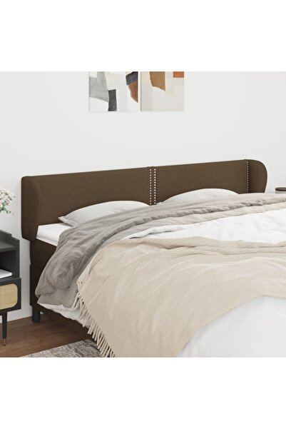 Concept Tăblie de pat cu aripioare maro închis 203x23x78/88 cm textil