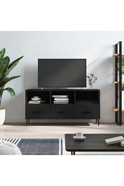 Concept Dulap TV, negru, 102x36x50 cm, lemn prelucrat