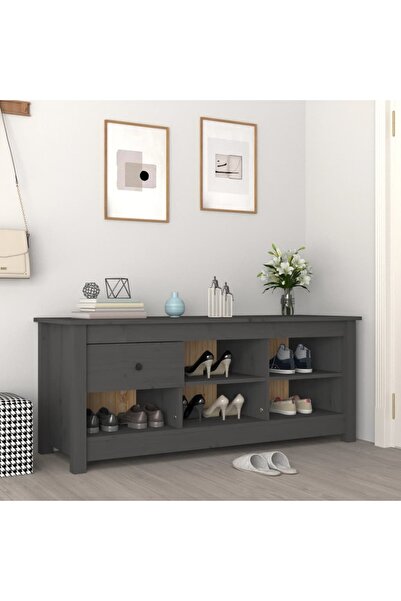 Concept Dulap pentru pantofi, gri, 110x38x45,5 cm, lemn masiv pin