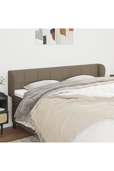 Concept Tăblie de pat cu aripioare gri taupe 203x23x78/88 cm textil