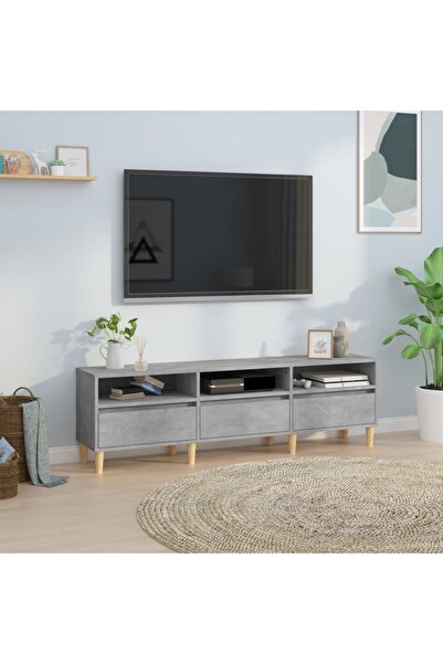 Concept Comodă TV, gri beton, 150x30x44,5 cm, lemn prelucrat