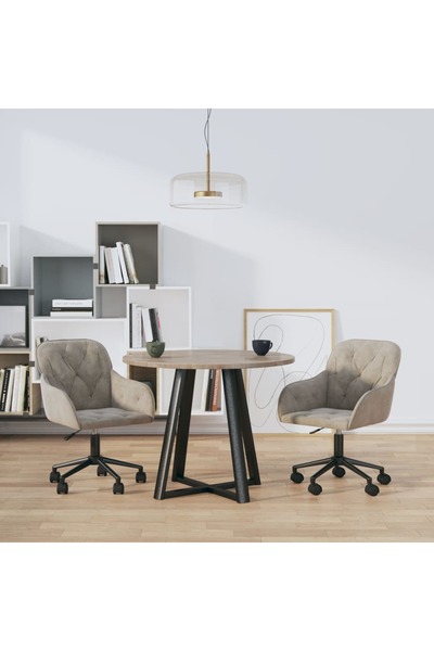 Concept Scaune rotative de bucătărie, 2 buc., gri deschis, catifea