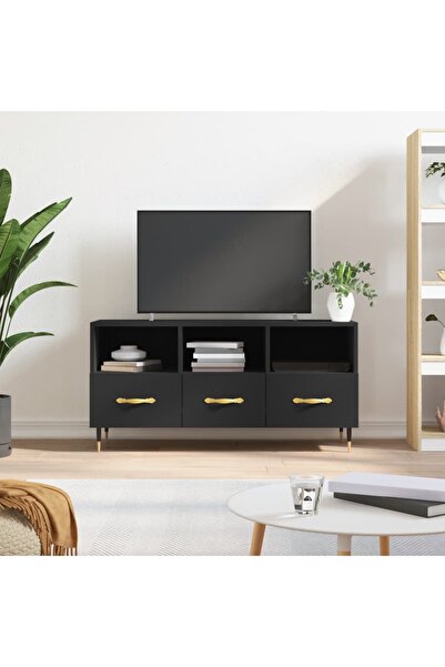 Concept Dulap TV, negru, 102x36x50 cm, lemn prelucrat