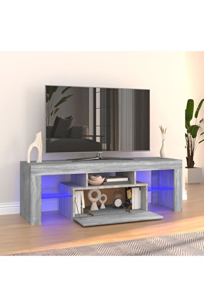 Concept Comodă TV cu lumini LED, gri sonoma, 120x35x40 cm