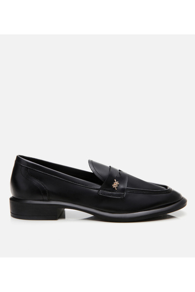 Hotiç Women's Leather Black Flexible Sole Classic Loafer