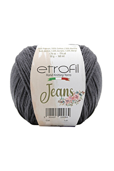 Etrofil Fir de tricotat din denim gri închis 55% bumbac 45% acril 50g 160m (065)