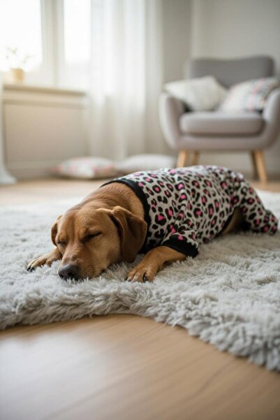 MİNİŞ PET BUTİK سويت شيرت صغير الحجم باللون الوردي الفهد للكلاب من السلالات ا...