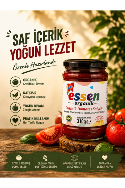 Essen Organik ORGANİK DOMATES SALÇA 310GR