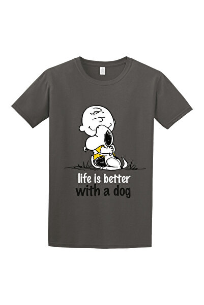 GILDAN Παιδικό μπλουζάκι Dog Life - ΓΚΡΙ ΑΝΘΡΑΚΙ, 14 ετών