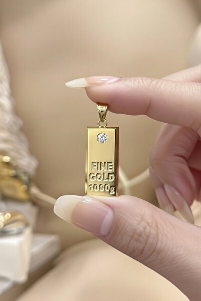 UKBA GOLD 14 Ayar Altın Külçe Kolye Ucu (XL)
