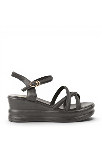 FORMAZIONE Sandale casual, femei, FORMAZIONE, 991-1 negre, piele, platformă 40