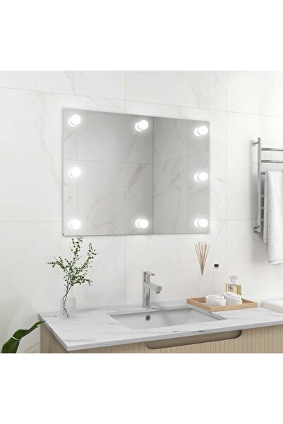 Concept Oglindă de perete lumini LED fără ramă sticlă dreptunghiulară