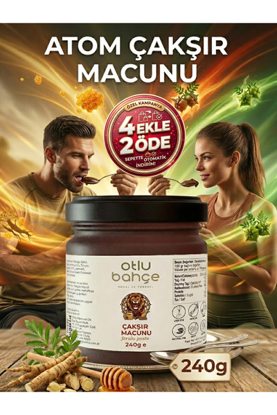 Otlu Bahçe Bitkisel, Katkısız Çakşır Kökü Macunu, Atom Çakşır Macunu 240g - K...