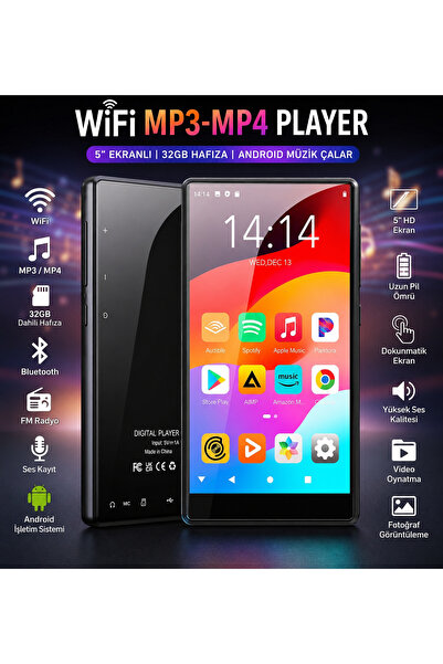 SIGHTZER Wifi Mp3-mp4 Player 5 İnç Ekranli 32gb Android Müzik Çalar Fm Radyo ...