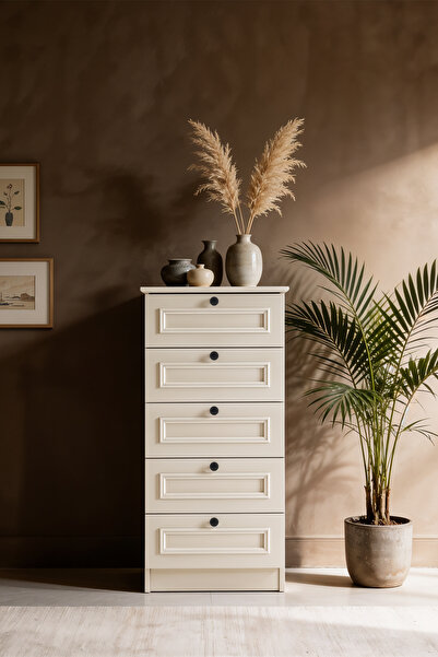 SARMOBİ Mira 5 Çekmeceli Şifonyer/Çamaşırlık 52x105x43 cm Aytaşı – Country Ta...