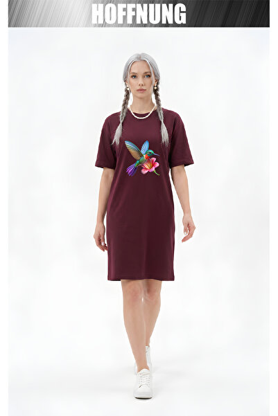 HOFFNUNG Women's Short Sleeve Crew Neck T-Shirt Dress Nightgown