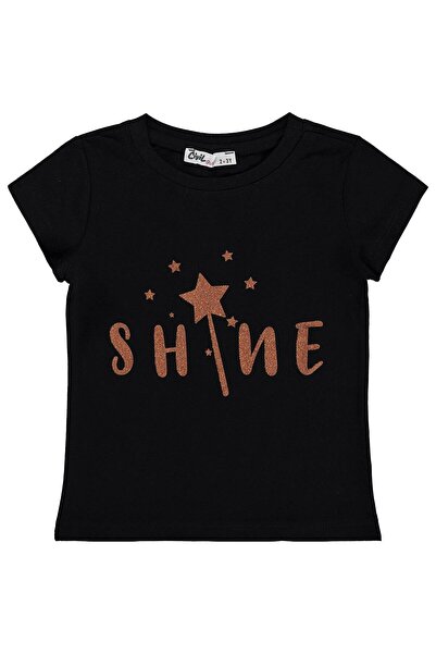 Civil Girls Μπλουζάκι με στάμπα Shine για 2-5 ετών - Μαύρο για 5-6 ετών