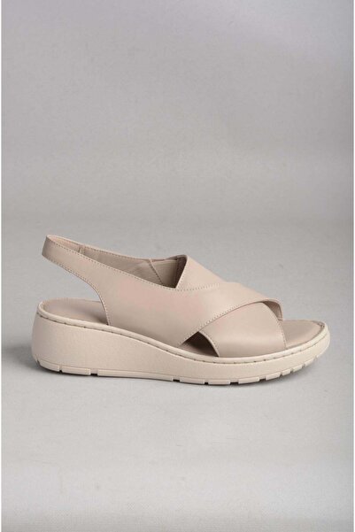 SEÇ KUNDURA Seç Km11 Genuine Leather Anatomical Women Sandals Stone