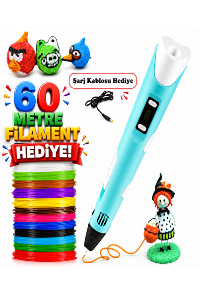 Reidan 60M Renkli 3d Kalem pen Çocuk yazıcı Kalemi 3 renkli Üç Boyutlu Printe...