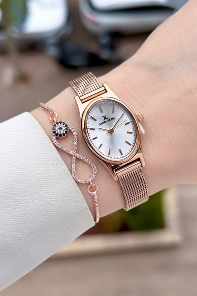 Daniel Klein Rose Color Adjustable Cord 21 mm Women's Wristwatch
