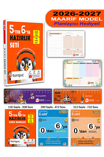 Tonguç Yayınları 6. Sınıf 5 Ten 6 Ya Hazırlık Yaz Tatili Tekrar Seti 3 Kitap ...