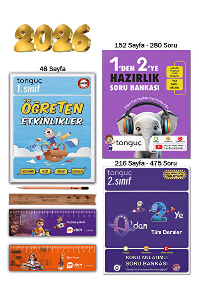 Tonguç Yayınları 2. Sınıf 1 Den 2 Ye Hazırlık Tekrar Kitabı - 0 Dan 2 Ye Konu...
